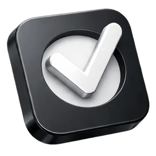 3D confirmation icon with a tick on the G-GlobalBraxion about page